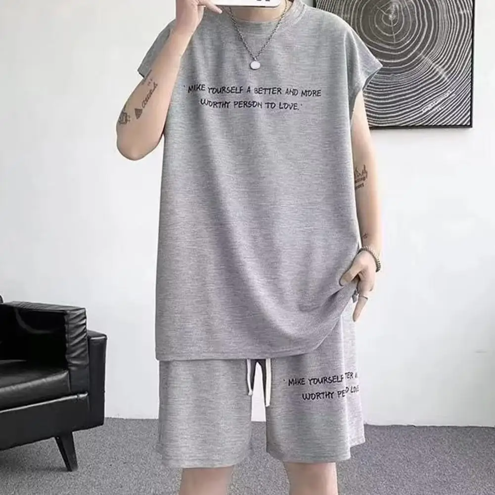 2 Pcs/Set Men Summer Outfit Trendy Breathable Soft Men Summer Tracksuit Drawstring Summer Sportswear Set Male Clothes
2 Pcs/Set Men Summer Outfit Trendy Breathable Soft Men Summer Tracksuit Drawstring Summer Sportswear Set Male Clothes