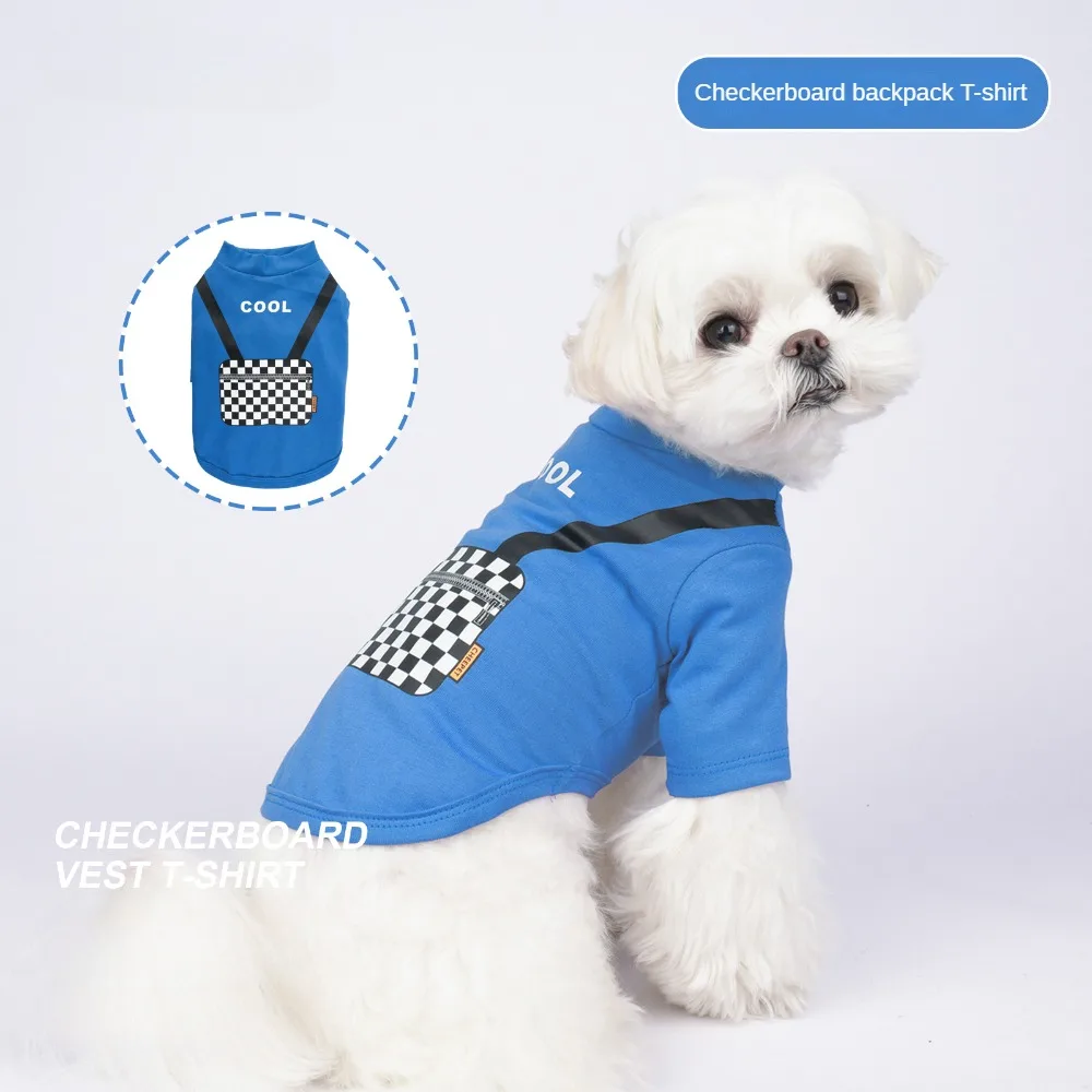 Dog Clothing Spring and Summer Puppy Clothes Chess and Card Plaid Backpack Pattern Vest Teddy Bichon
Dog Clothing Spring and Summer Puppy Clothes Chess and Card Plaid Backpack Pattern Vest Teddy Bichon