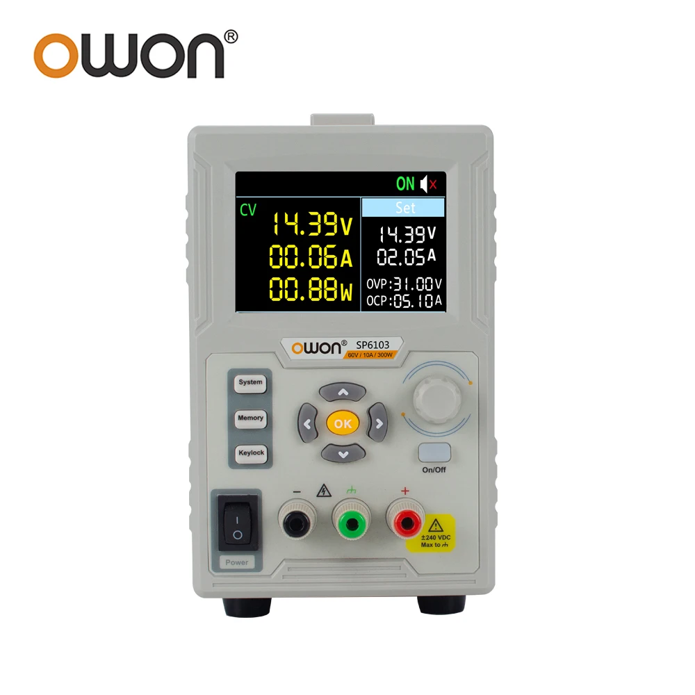 OWON SP6103 60 в 10 А 300 Вт постоянный ток напряжения 10 мВ/1 мА 4-дюймовый дисплей RS232 SCPI CC CV Импульсный регулируемый источник питания
OWON SP6103 60 в 10 А 300 Вт постоянный ток напряжения 10 мВ/1 мА 4-дюймовый дисплей RS232 SCPI CC CV Импульсный регулируемый источник питания