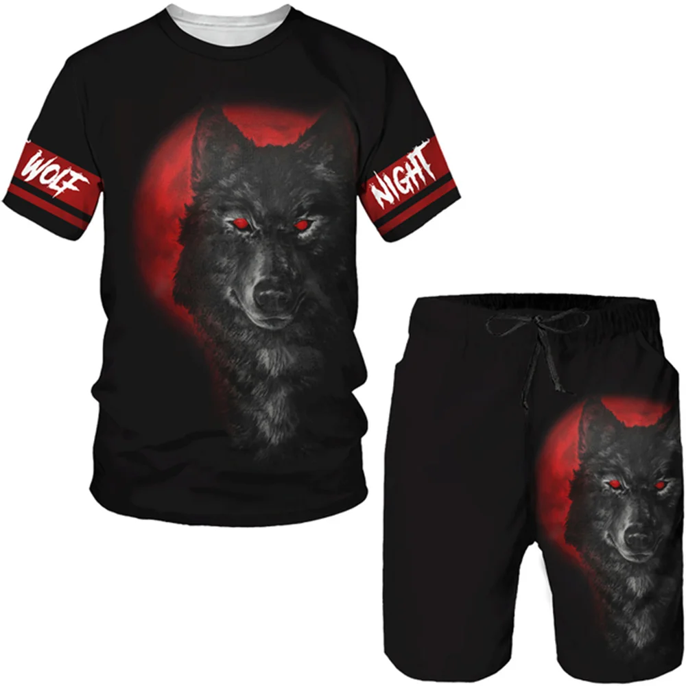 Summer Fashion Men's Casual Beach Shorts Sportwear 3D Printed Wolf Element Round Neck T-shirt 2 Sets Breathable Street Clothing
Summer Fashion Men's Casual Beach Shorts Sportwear 3D Printed Wolf Element Round Neck T-shirt 2 Sets Breathable Street Clothing