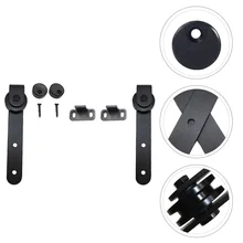 Barn Door Rail Floor Guide Sturdy Home Sliding Carbon Steel Adjustable Gate Kit Stay Roller