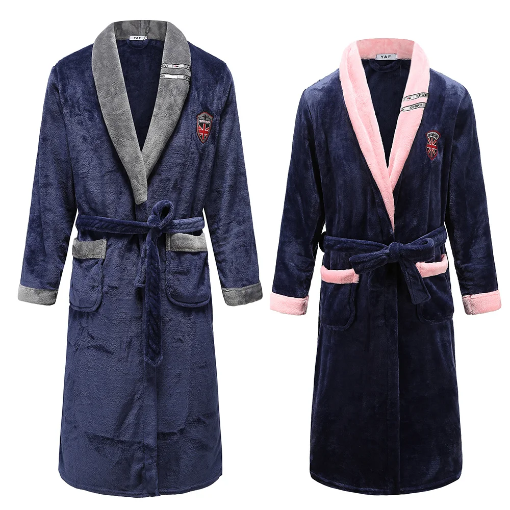 

Зимняя женская одежда для сна, утепленная Коралловая Флисовая теплая ночная рубашка, кимоно, халат, Свободная Домашняя одежда, одежда для отдыха