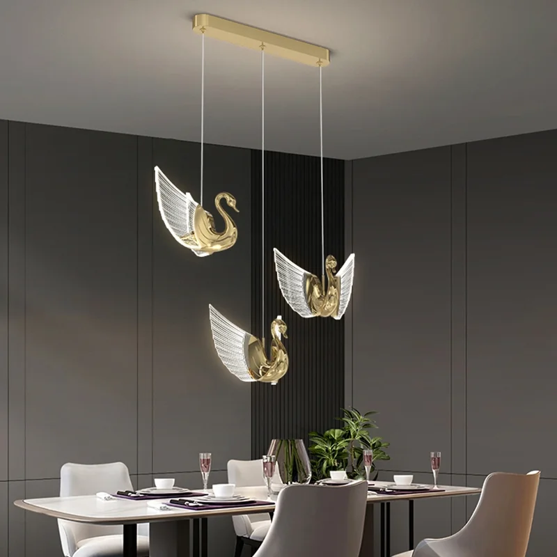 Bedroom Bedside Lamp Creative Swan Dining Room Lamp Light Luxury Living Room Backdrop LED Lamp Lights Long Line Small Chandelier 
Bedroom Bedside Lamp Creative Swan Dining Room Lamp Light Luxury Living Room Backdrop LED Lamp Lights Long Line Small Chandelier