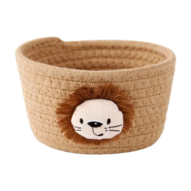 1pc 16x9CM Cartoon Animals Hand Woven Cotton Rope Storage Basket Kids Toys Desktop Organizer Sundries Storage Box
1pc 16x9CM Cartoon Animals Hand Woven Cotton Rope Storage Basket Kids Toys Desktop Organizer Sundries Storage Box