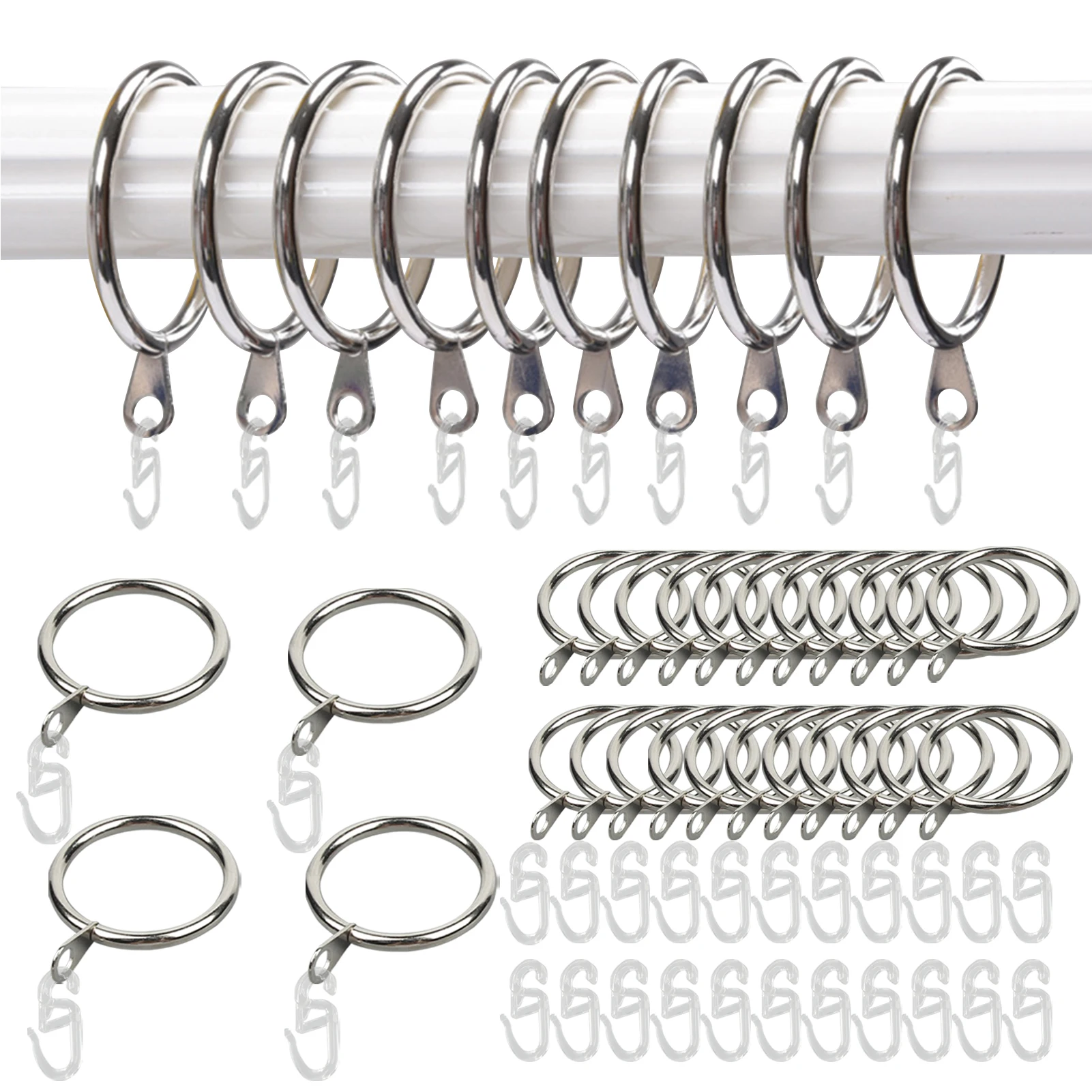 22pcs Curtain Ring Home Decor 30mm Inner Diameter Window Bedroom Rods Bathroom Shower Low Noise Easy Install With Eyelet Hooks
22pcs Curtain Ring Home Decor 30mm Inner Diameter Window Bedroom Rods Bathroom Shower Low Noise Easy Install With Eyelet Hooks