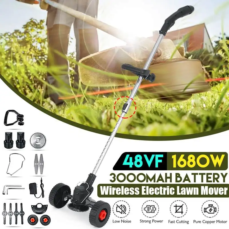 48VF Electric Lawn Mower Cordless Grass Trimmer Length Adjustable Cutter Household Garden Tools With 3000Mah Li-ion Battery
48VF Electric Lawn Mower Cordless Grass Trimmer Length Adjustable Cutter Household Garden Tools With 3000Mah Li-ion Battery