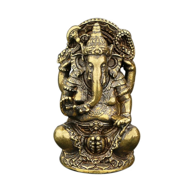 

Буддийская статуя лорд Ганеша, статуэтка слона, Бог, скульптуры, статуэтка Ганеша, латунная Статуэтка для дома и сада, МОДЕЛЬ украшение с изо...