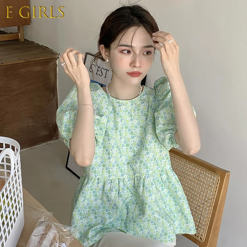 E GIRLS Korea Chic Sweet Floral Shirt Fashion Back Bowknot Causal Puff Sleeve Blouse Tops 2022 Summer New Blusas Moda De Mujer
E GIRLS Korea Chic Sweet Floral Shirt Fashion Back Bowknot Causal Puff Sleeve Blouse Tops 2022 Summer New Blusas Moda De Mujer