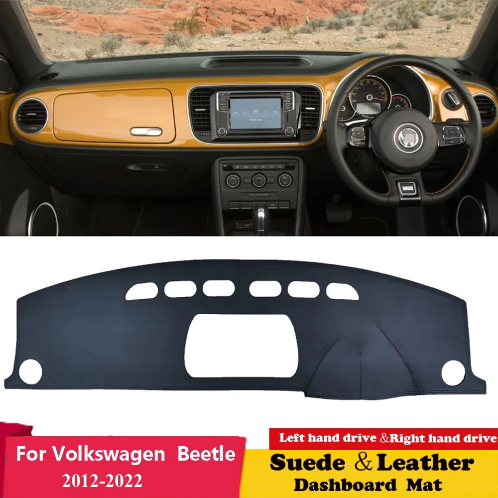

For Volkswagen VW New Beetle A5 GP 2011 2015 2020-2022 Leather Dashmat Suede Dashboard Cover Pad Dash Mat Carpet Car Styling