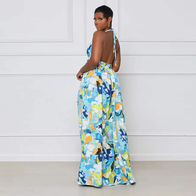 Sexy Halter Backless Dress Women Boho V Neck Split Summer Floor Length Dress Beach Wear Dashiki African Clothes for Women 2022
Sexy Halter Backless Dress Women Boho V Neck Split Summer Floor Length Dress Beach Wear Dashiki African Clothes for Women 2022