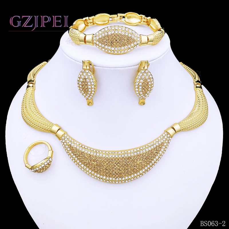 Jewelry Sets For Women 18K Gold Plated Dubai Jewelry Necklace Earrings Ring Bracelet Set Wedding Praty Gift
Jewelry Sets For Women 18K Gold Plated Dubai Jewelry Necklace Earrings Ring Bracelet Set Wedding Praty Gift