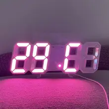 3d Led Digital Alarm Clock Three-dimensional Wall Clock Clock Watch Table Thermometer Furnishings Electronic Calendar Hangi U0u6
