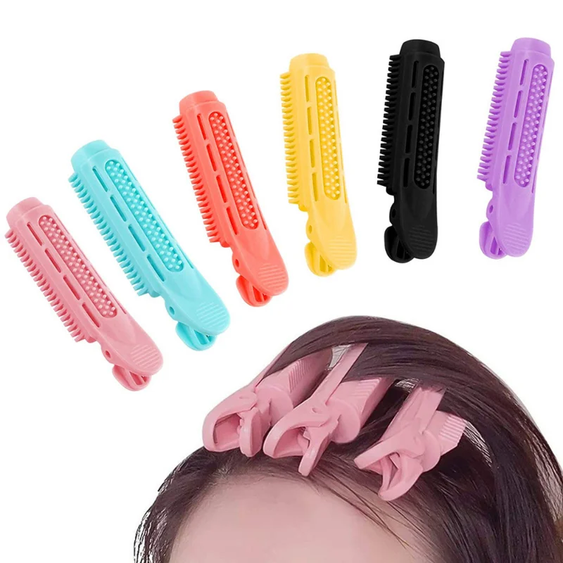 

3 Pcs Pink Natural Fluffy Curly Hair Clip Plastic Loose Hair Root Air Bang Girls Hairdressing Styling Tools