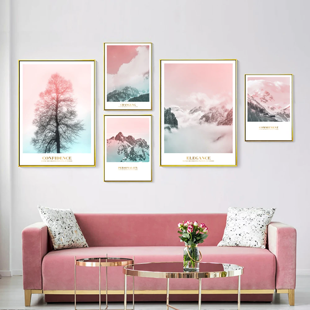 Pink Landscape Mountain Peak Forest Wall Art Canvas Painting Nordic Poster And Print Picture For Living Room Decor Frameless
Pink Landscape Mountain Peak Forest Wall Art Canvas Painting Nordic Poster And Print Picture For Living Room Decor Frameless