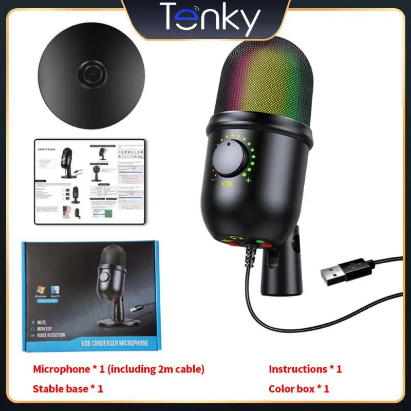 Denoise Rgb Microphone Luminescent Condenser Microphone Give Out Light Usb Microphone Recordable Noise Reduction
Denoise Rgb Microphone Luminescent Condenser Microphone Give Out Light Usb Microphone Recordable Noise Reduction
