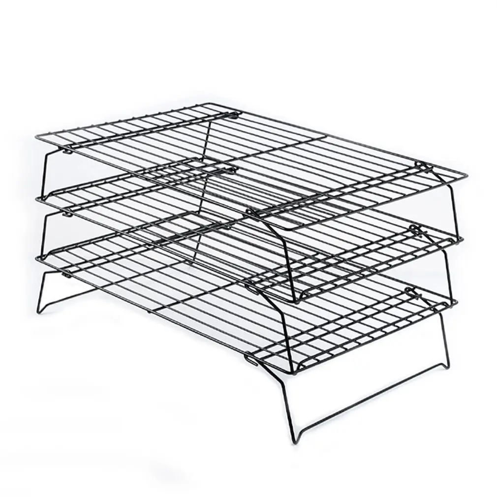 Non-Stick 3-Tier Cooling Rack Stackable Collapsible Rectangle Wire Rack Cooking Baking Cooling Rack For Cookies Cakes 
Non-Stick 3-Tier Cooling Rack Stackable Collapsible Rectangle Wire Rack Cooking Baking Cooling Rack For Cookies Cakes