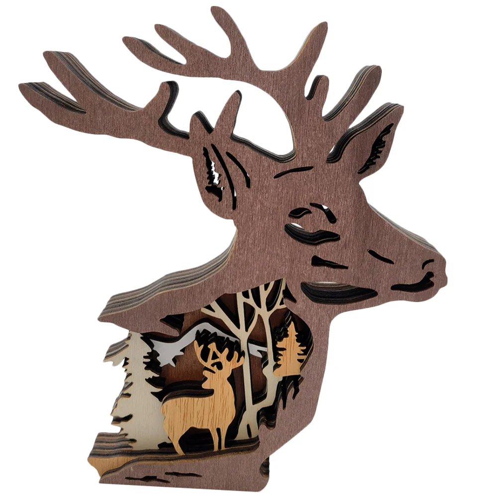Gift Wood Animal Statue Tabletop Deer Head Adornment Creative Multilayer Carved Carving Ornament
Gift Wood Animal Statue Tabletop Deer Head Adornment Creative Multilayer Carved Carving Ornament