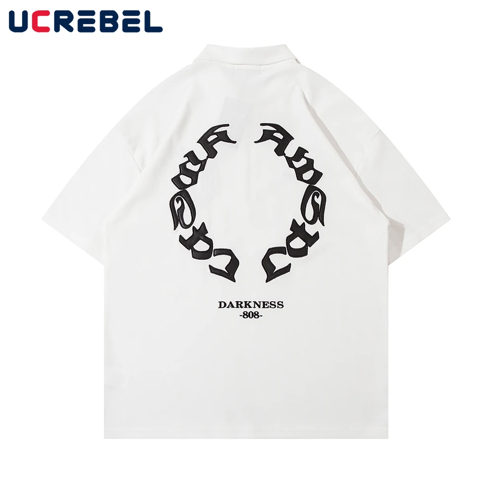 Patch Embroidery Short Sleeve T-shirt Mens Summer Casual Lapel Half-Sleeve Top Streetwear Half Cardigan Loose Tee Men
Patch Embroidery Short Sleeve T-shirt Mens Summer Casual Lapel Half-Sleeve Top Streetwear Half Cardigan Loose Tee Men
