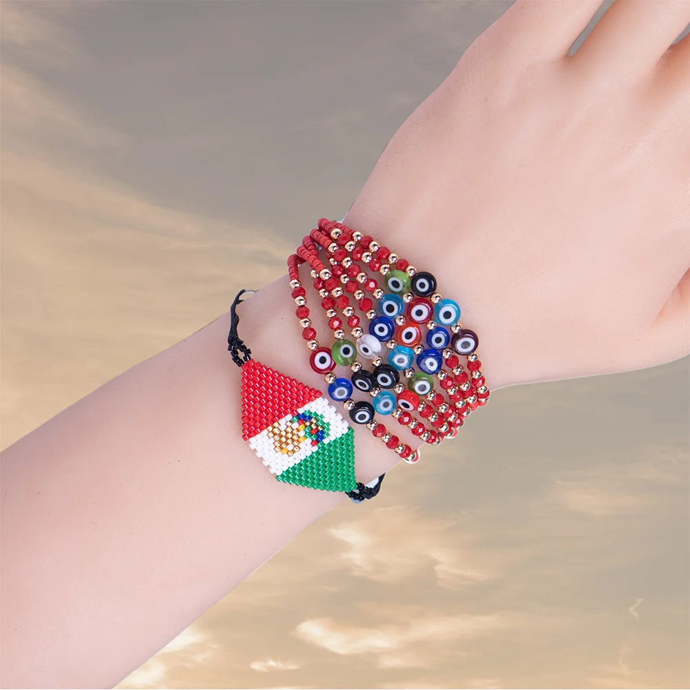 Amulet Lucky Rope Bracelet For Women 7 Strand Turkish Bead Red Black Evil Eye Protection Fashion Jewelry Adjustable Wholesale
Amulet Lucky Rope Bracelet For Women 7 Strand Turkish Bead Red Black Evil Eye Protection Fashion Jewelry Adjustable Wholesale