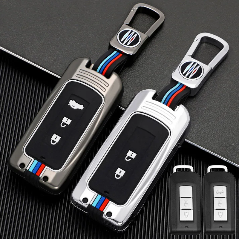 

Чехол для автомобильного ключа из цинкового сплава, 2/3 кнопок, 360 °, защита для Mitsubishi Lancer Outlander Pajero ASX Eclipse, умный дистанционный ключ
