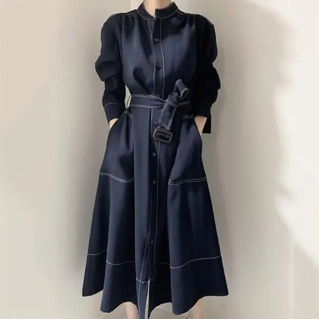 Spring Autumn Women's New Style 2022 Dress Solid Street Long-sleeved Notched Long Casual Elegant Korean Female Dresses R62
Spring Autumn Women's New Style 2022 Dress Solid Street Long-sleeved Notched Long Casual Elegant Korean Female Dresses R62
