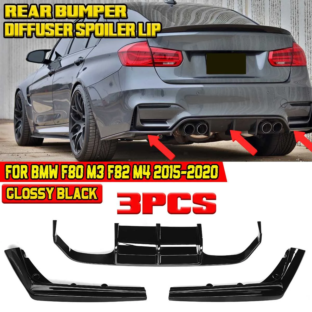 Detachable Car Rear Bumper Splitter Lip Spoiler Bumper Diffuser For BMW F80 M3 F82 M4 2015-2020 Rear Lip Bumper Protector
Detachable Car Rear Bumper Splitter Lip Spoiler Bumper Diffuser For BMW F80 M3 F82 M4 2015-2020 Rear Lip Bumper Protector