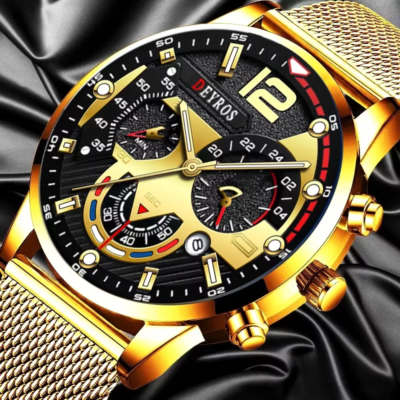 Fashion Mens Business Watches Luxury Gold Stainless Steel Mesh Belt Quartz Wrist Watch Luminous Clock Men Casual Leather Watch
Fashion Mens Business Watches Luxury Gold Stainless Steel Mesh Belt Quartz Wrist Watch Luminous Clock Men Casual Leather Watch