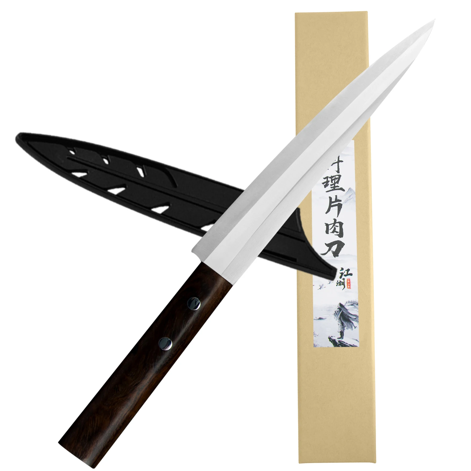 Sowoll Sushi Knife Gift Pakcing 8 Inch Stainless Steel Japanese Filleting Fish Knives Sashimi Salmon Knife Full Tang Wood Handle
Sowoll Sushi Knife Gift Pakcing 8 Inch Stainless Steel Japanese Filleting Fish Knives Sashimi Salmon Knife Full Tang Wood Handle