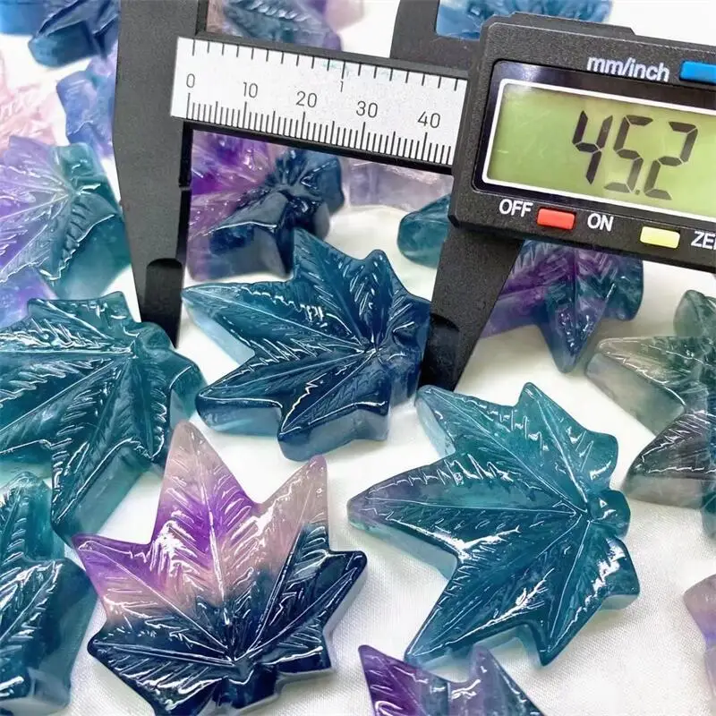 Natural Marine Blue Fluorite Maple Leaf Crystal Carving Crafts DIY Home Decoration Healthy Children Toy Gift 1pcs
Natural Marine Blue Fluorite Maple Leaf Crystal Carving Crafts DIY Home Decoration Healthy Children Toy Gift 1pcs