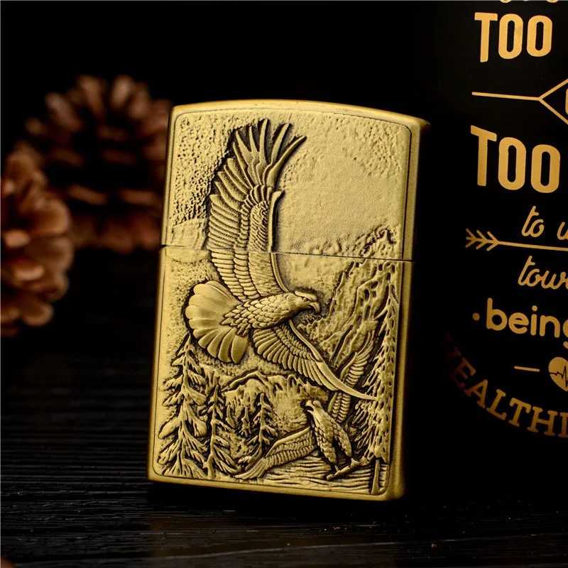 New Metal Kerosene Gas Lighter Personality Creative Embossed Pattern Grinding Wheel Windproof Open Flame Lighter Men's Gift
New Metal Kerosene Gas Lighter Personality Creative Embossed Pattern Grinding Wheel Windproof Open Flame Lighter Men's Gift