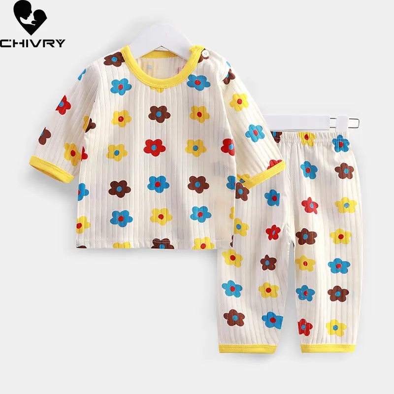 Kids Summer Thin Pajamas New Baby Boys Girls Cartoon Print Three-quarter sleeve T Shirt Tops with Pants Baby Sleepwear Home Wear
Kids Summer Thin Pajamas New Baby Boys Girls Cartoon Print Three-quarter sleeve T Shirt Tops with Pants Baby Sleepwear Home Wear
