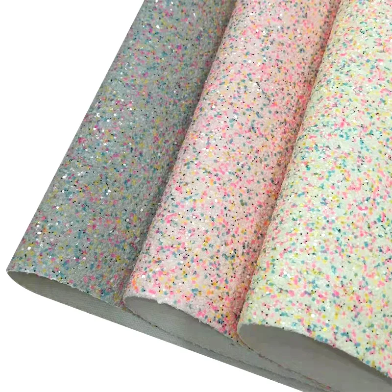 XHT Colorful Chunky Glitter Faux Artificial Leather Fabric Sheet for Making Bag/Shoe/Earring/Decoration/Craft
XHT Colorful Chunky Glitter Faux Artificial Leather Fabric Sheet for Making Bag/Shoe/Earring/Decoration/Craft
