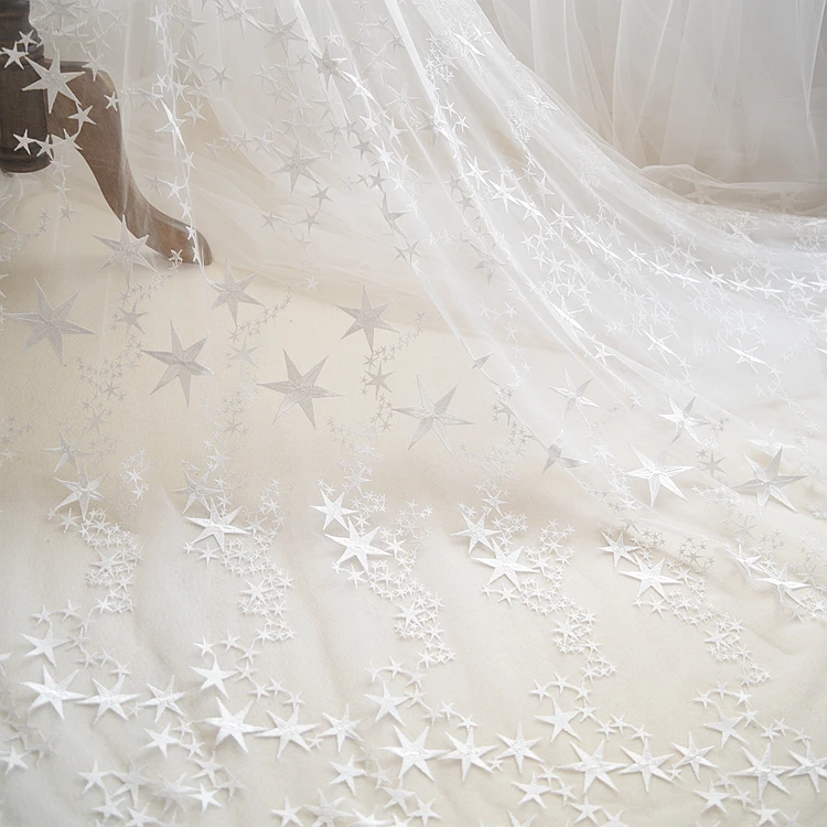 Star embroidery lace accessories high-end wedding dress fabric clothing decoration clothes diy cloth ivory white
Star embroidery lace accessories high-end wedding dress fabric clothing decoration clothes diy cloth ivory white