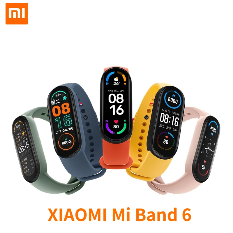 

XIAOMI New Mi Band 6 Bracelet Is Suitable for 6 NFC Black Bluetooth Sports Bracelet Heart Rate Blood Oxygen Detection Smartwatch