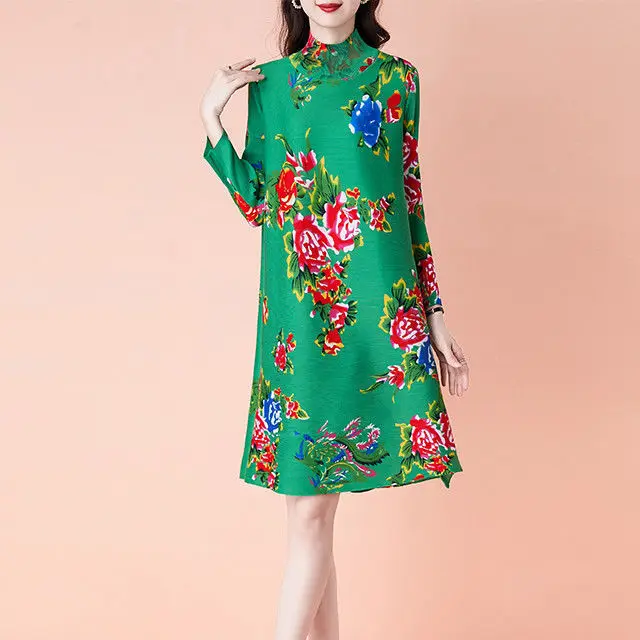 Retro ethnic print pleated dress 2020 summer and autumn new fashion loose western style
Retro ethnic print pleated dress 2020 summer and autumn new fashion loose western style