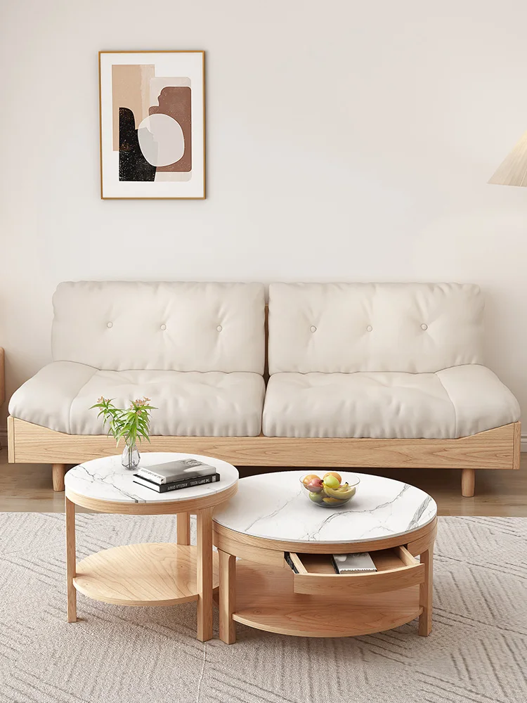 

Скандинавский плотный деревянный тканевый облачный диван, простой диван для гостиной, маленькой квартиры, японский деревянный Трехместный пепепельный диван