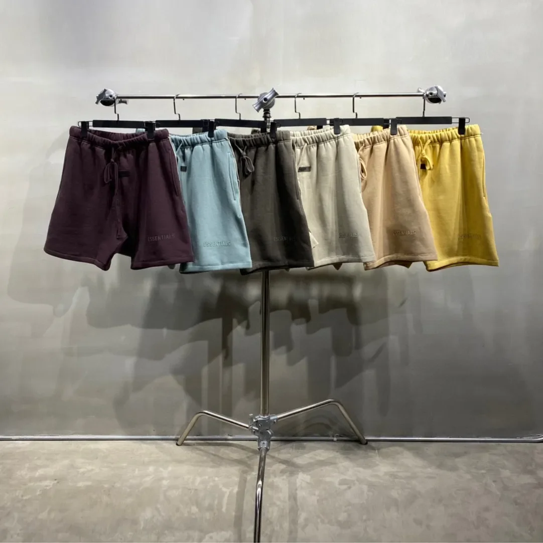 

2023 Summer Essentials New Colorway Rubberized Logo Shorts High Quality Outwear Drawstring Shorts Men Women Fashion Streetwear