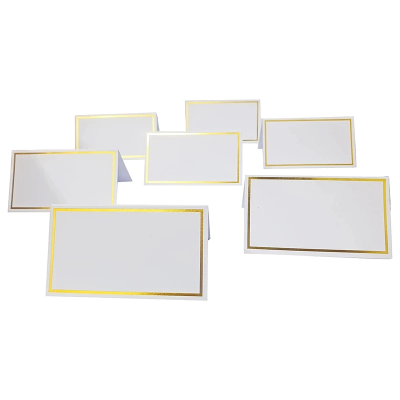 Place Cards For Weddings Pack Of 100 Premium Tent Name Cards For Table With Gold Foil Border 2X4 Inches, For Any Event
Place Cards For Weddings Pack Of 100 Premium Tent Name Cards For Table With Gold Foil Border 2X4 Inches, For Any Event
