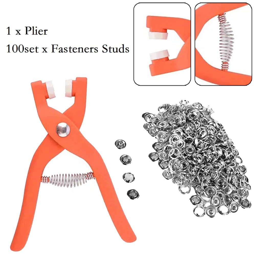 9.5mm Metal Sewing Prong Rings Push Buttons Press With 100pcs Fasteners Studs Pliers Snap Craft Clip DIY Clothes Hand Tools
9.5mm Metal Sewing Prong Rings Push Buttons Press With 100pcs Fasteners Studs Pliers Snap Craft Clip DIY Clothes Hand Tools
