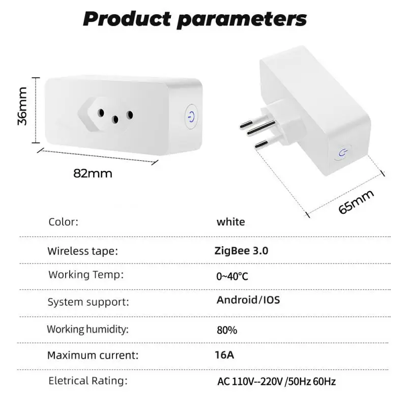Tuya/smart Life Outlet Wireless Fireproof Voice Control App Remote Control Tuya Work With Alexa Google Home Smart Home Timing
Tuya/smart Life Outlet Wireless Fireproof Voice Control App Remote Control Tuya Work With Alexa Google Home Smart Home Timing