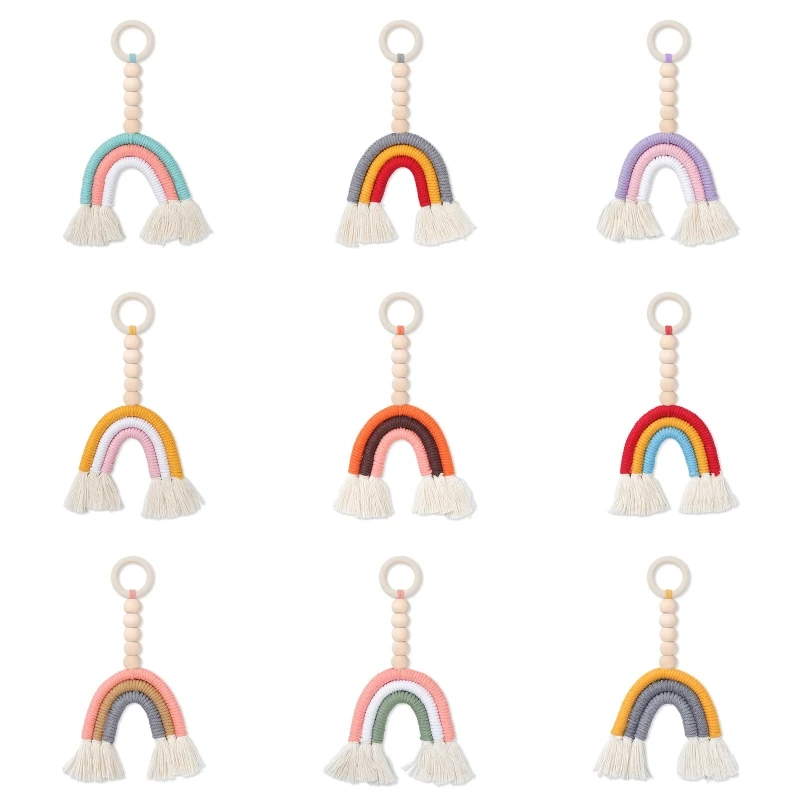 Baby Wooden Teething Ring Rainbow Tassel Macrame Nursing Teether Toy Stroller Hanging Pendant Rattle Infants Shower Gift
Baby Wooden Teething Ring Rainbow Tassel Macrame Nursing Teether Toy Stroller Hanging Pendant Rattle Infants Shower Gift