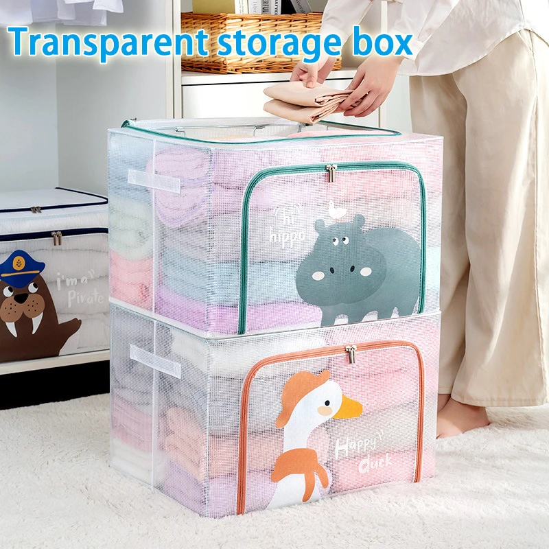 Multifunction Storage Bin with Thick Steel Frame and Doubler Zipper Foldable Transparent Storage Container Household
Multifunction Storage Bin with Thick Steel Frame and Doubler Zipper Foldable Transparent Storage Container Household