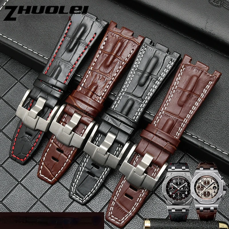 Genuine Leather Watchband for Audemars and Piguet Royal Oak Strap Original AP 15710 26470 15703 cowhide Pin Buckle Wristband 28m 
Genuine Leather Watchband for Audemars and Piguet Royal Oak Strap Original AP 15710 26470 15703 cowhide Pin Buckle Wristband 28m