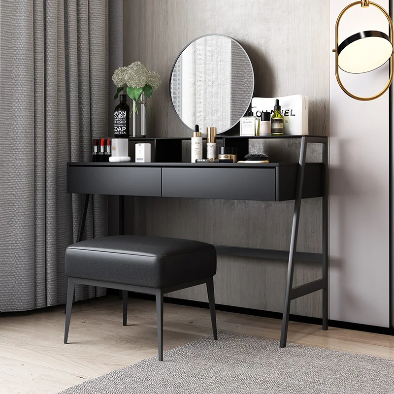 Modern Tabletop Slate Makeup Vanity Table Women Mirror Drawers Iron Art Dressing Desk Square Stool Tocador Bedroom Furniture
Modern Tabletop Slate Makeup Vanity Table Women Mirror Drawers Iron Art Dressing Desk Square Stool Tocador Bedroom Furniture