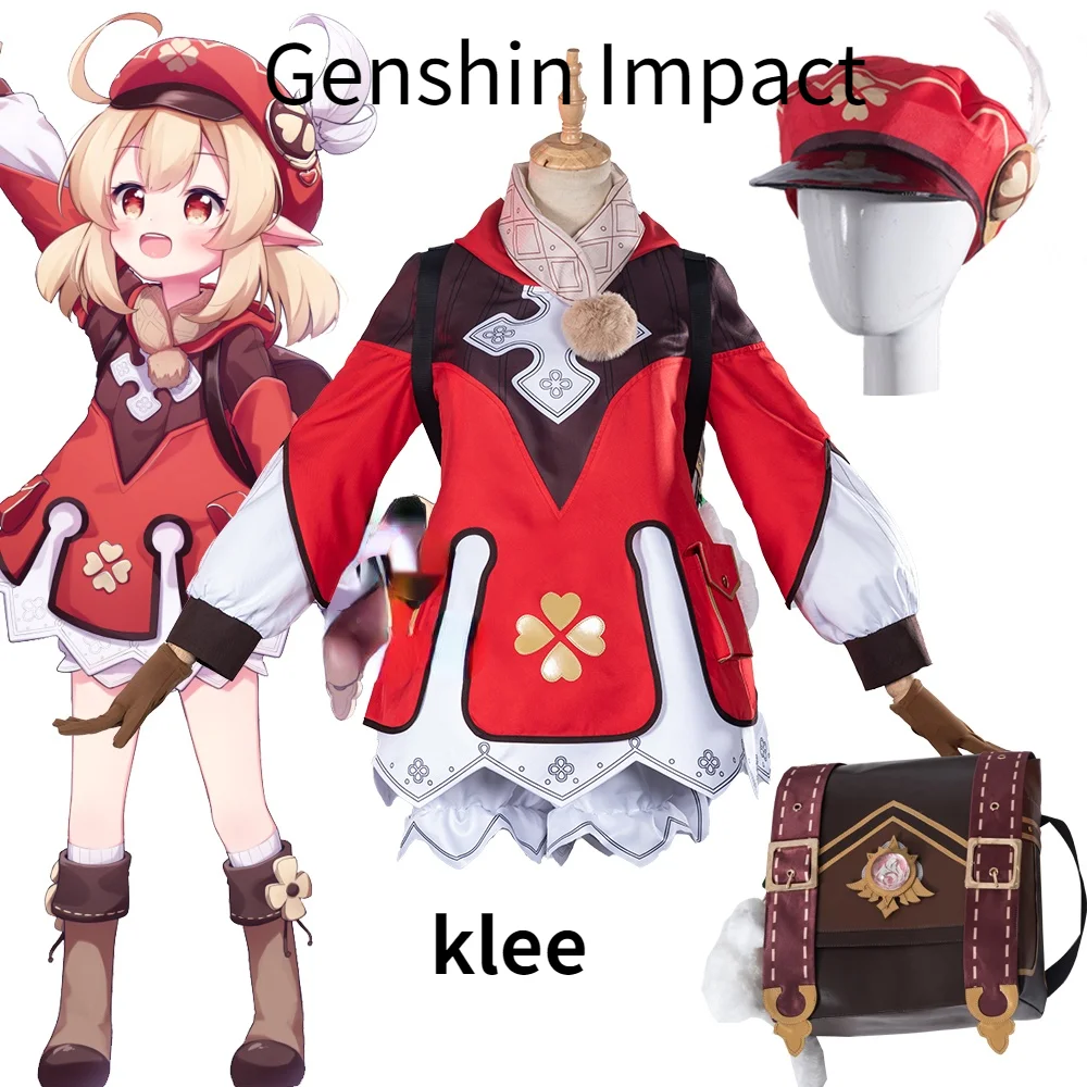 Adult child Genshin Impact Cosplay Klee Dress Backpack Cosplay Costume Uniform Game Suit Halloween Party Outfit for Women Girl
Adult child Genshin Impact Cosplay Klee Dress Backpack Cosplay Costume Uniform Game Suit Halloween Party Outfit for Women Girl