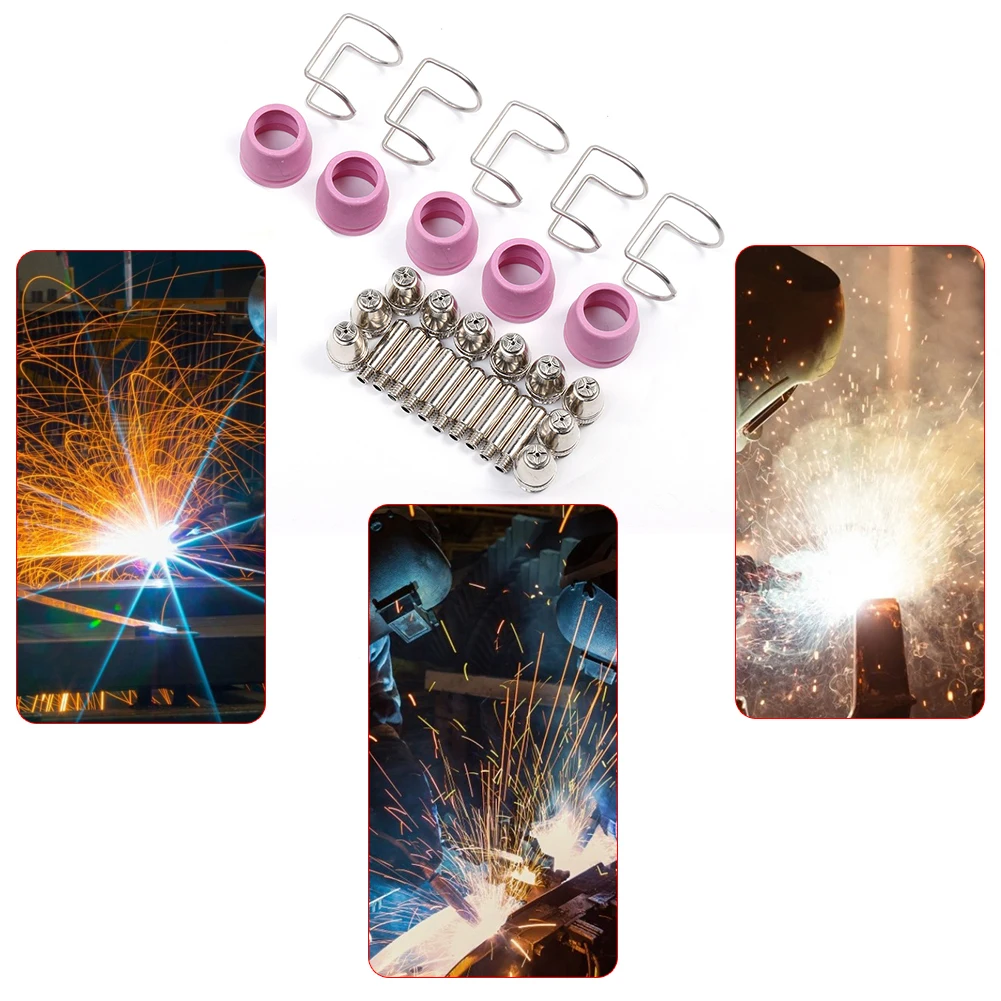 Electrode Tip Nozzle Kit 30pcs Consumable Professional Plasma Cutting Accessories Guide Ring Shielding Cup for SG55 AG-60 Torch
Electrode Tip Nozzle Kit 30pcs Consumable Professional Plasma Cutting Accessories Guide Ring Shielding Cup for SG55 AG-60 Torch