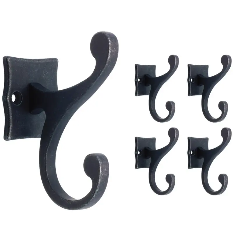 Double Scroll Hook Assembly in Tumbled Dark Gunmetal, 5 pack Clothes Rack Space Saving Wardrobe Storage
Double Scroll Hook Assembly in Tumbled Dark Gunmetal, 5 pack Clothes Rack Space Saving Wardrobe Storage
