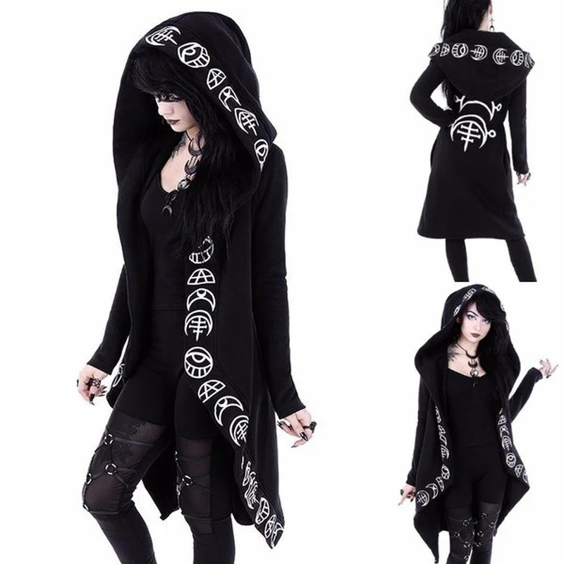 Hoodies Gothic Punk Style Moon Print Long-sleeved Hooded Hoodies Women Cardigan Sweatshirts Long Section Female Streetwear
Hoodies Gothic Punk Style Moon Print Long-sleeved Hooded Hoodies Women Cardigan Sweatshirts Long Section Female Streetwear