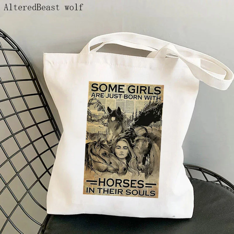 Women Shopper bag Girls are just Born With Horses Bag Harajuku Shopping Canvas Shopper Bag girl handbag Tote Shoulder Lady Bag
Women Shopper bag Girls are just Born With Horses Bag Harajuku Shopping Canvas Shopper Bag girl handbag Tote Shoulder Lady Bag