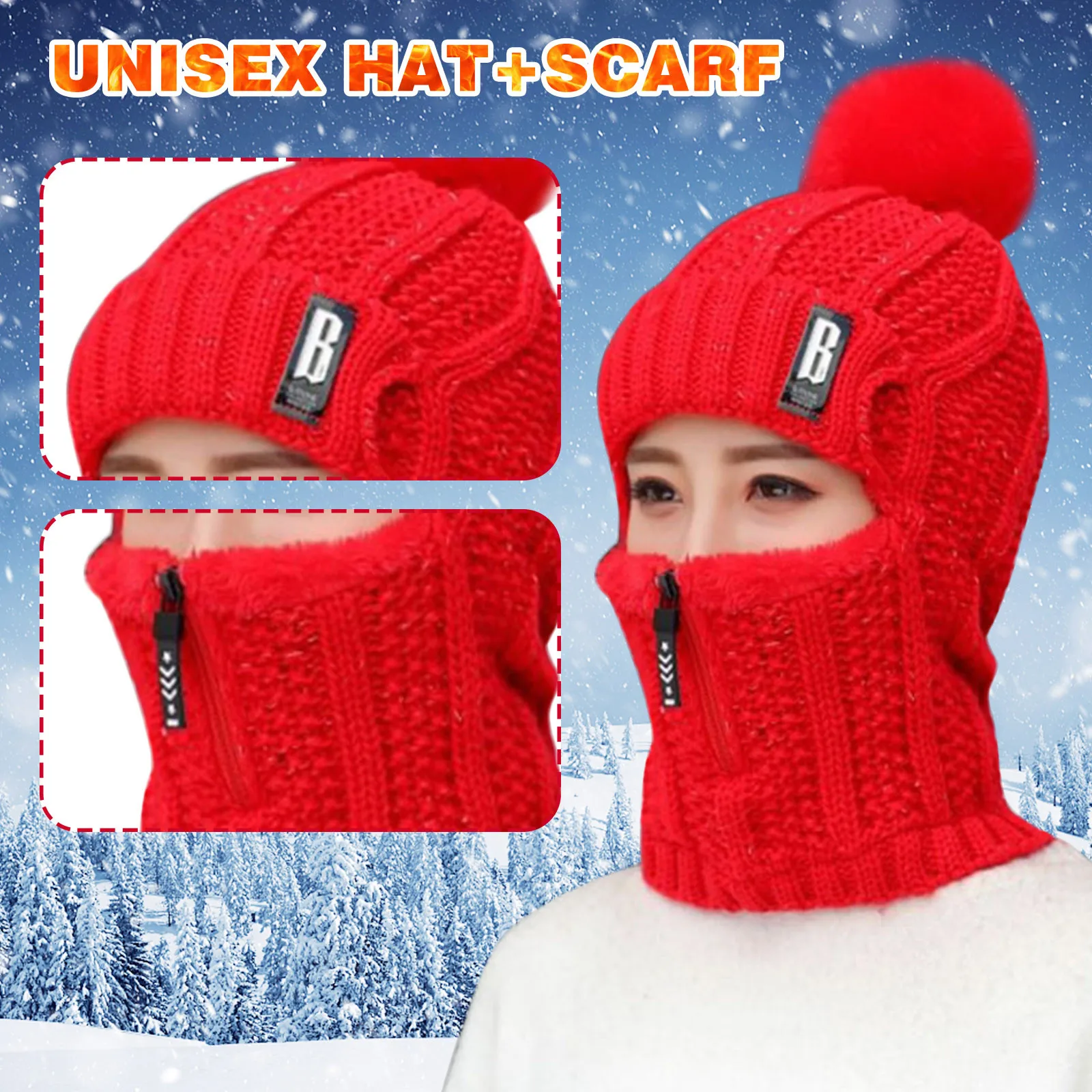 Men Womens Winter Warm Wool Hat Outdoor Earmuffs Protection Warm Thick Bicycle Knitted Cap Scarf Windproof Visors Cap Tide P5
Men Womens Winter Warm Wool Hat Outdoor Earmuffs Protection Warm Thick Bicycle Knitted Cap Scarf Windproof Visors Cap Tide P5